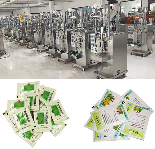 全自動板藍根顆粒包裝機設備及樣品展示